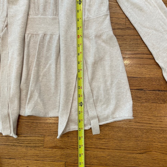 Athleta Niyama Cashmere Blend Wrap Cardigan Sweater Cream Shawl Collar EUC XXS - Picture 10 of 12